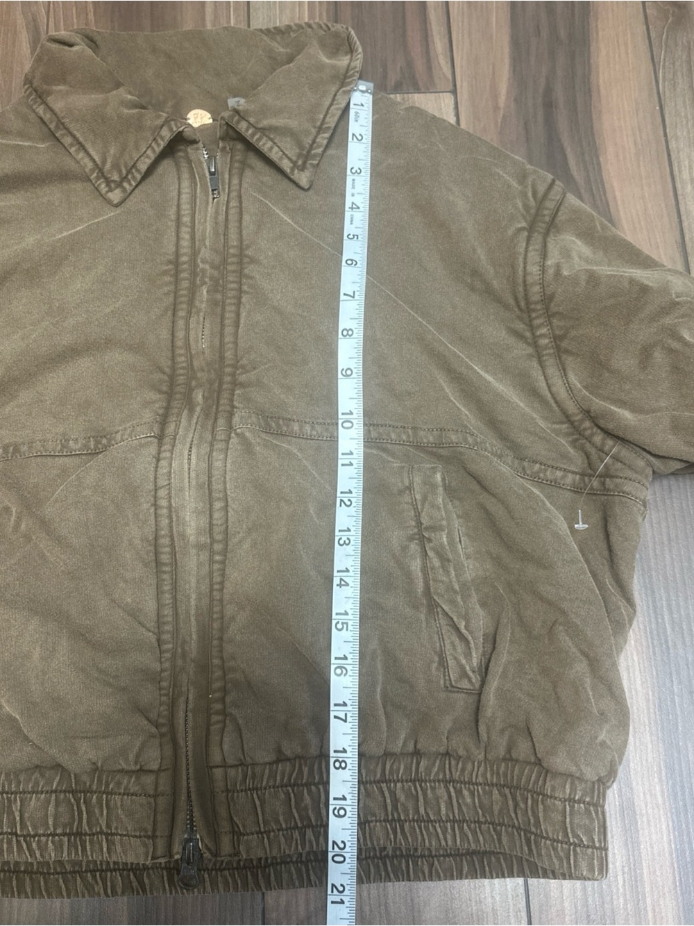 Free People JAQUETA ESTONADA BIRDIE - Olive Green - Size M - Picture 8 of 9